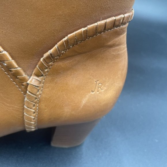 Jack Rogers Chandler Bootie Womens 7 M Oak Brown Black Heel Ankle Boot - Picture 7 of 8